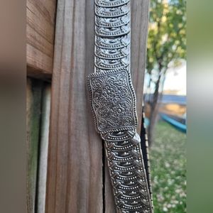 XL Vintage Stretch Silvertone Metal Belt